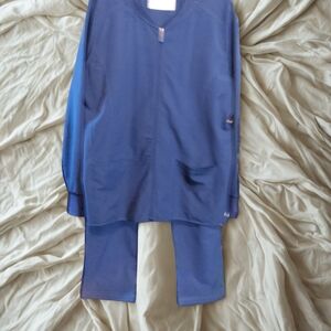 Med Couture Women's Navy Scrub Set With Jacket